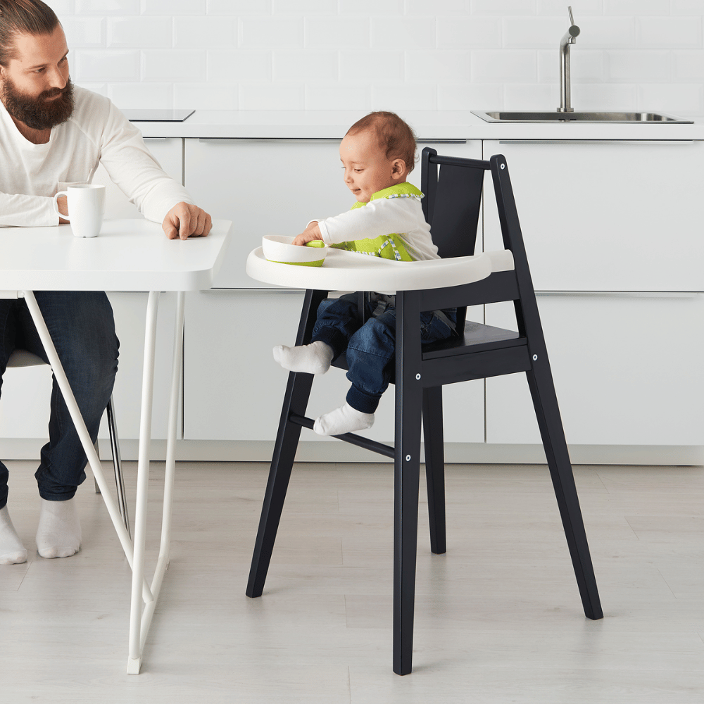 BLAMES IKEA Высокий стульчик со столешн, черный