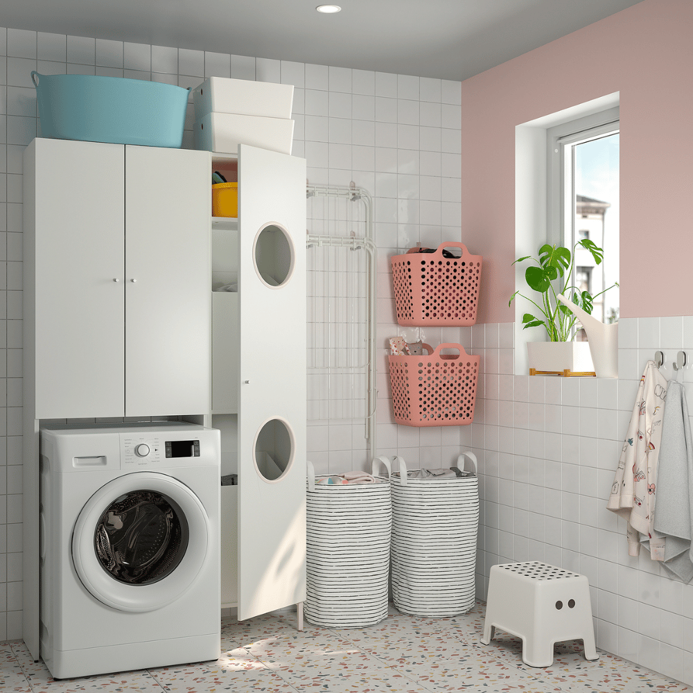 NYSJON IKEA Шкаф для стиральной машины, белый, 65x190 см