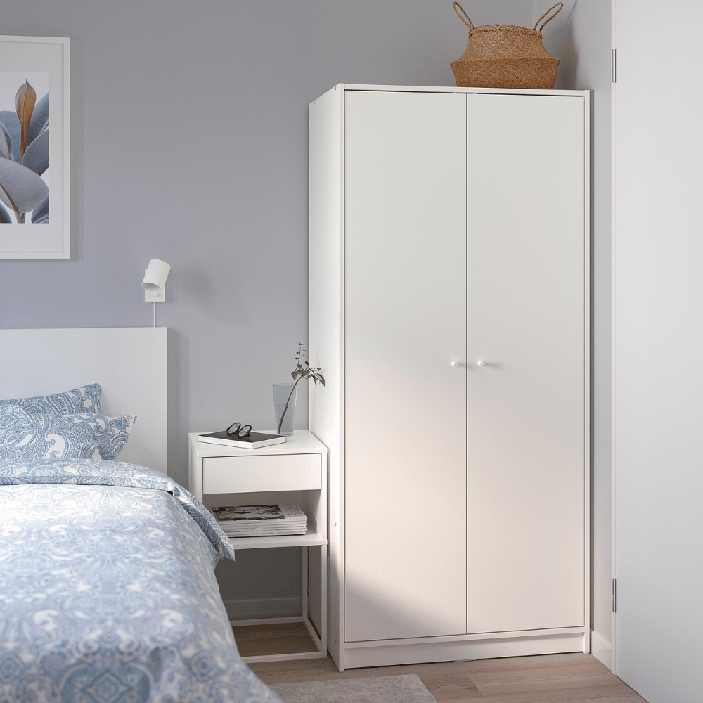KLEPPSTAD IKEA Гардероб 2-дверный, белый, 79x176 см