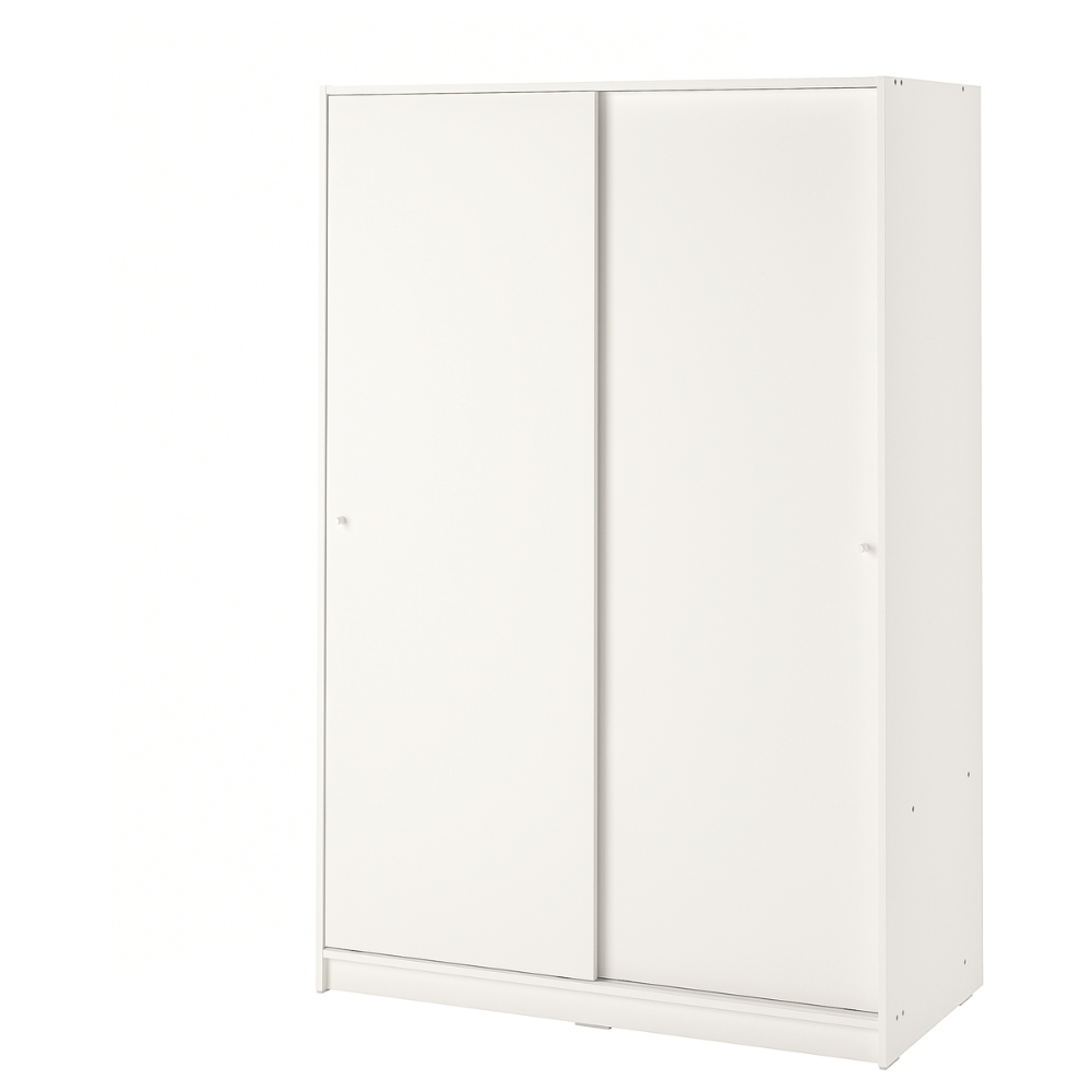 KLEPPSTAD IKEA Гардероб с раздвижными дверями, белый, 117x176 см