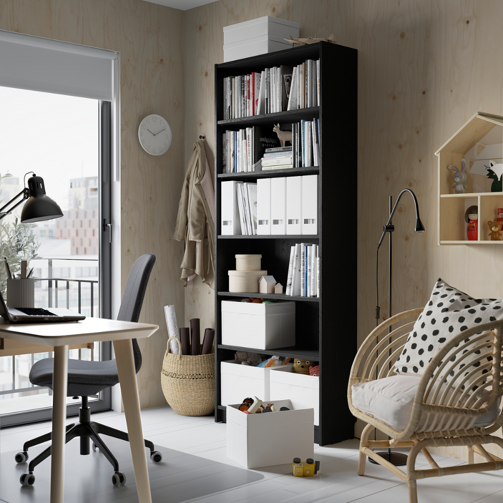 BILLY IKEA Книжный шкаф, черный , 80x28x202 см