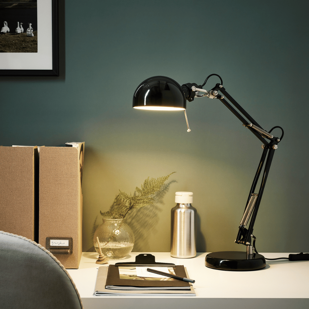 FORSA IKEA Лампа рабочая, черный