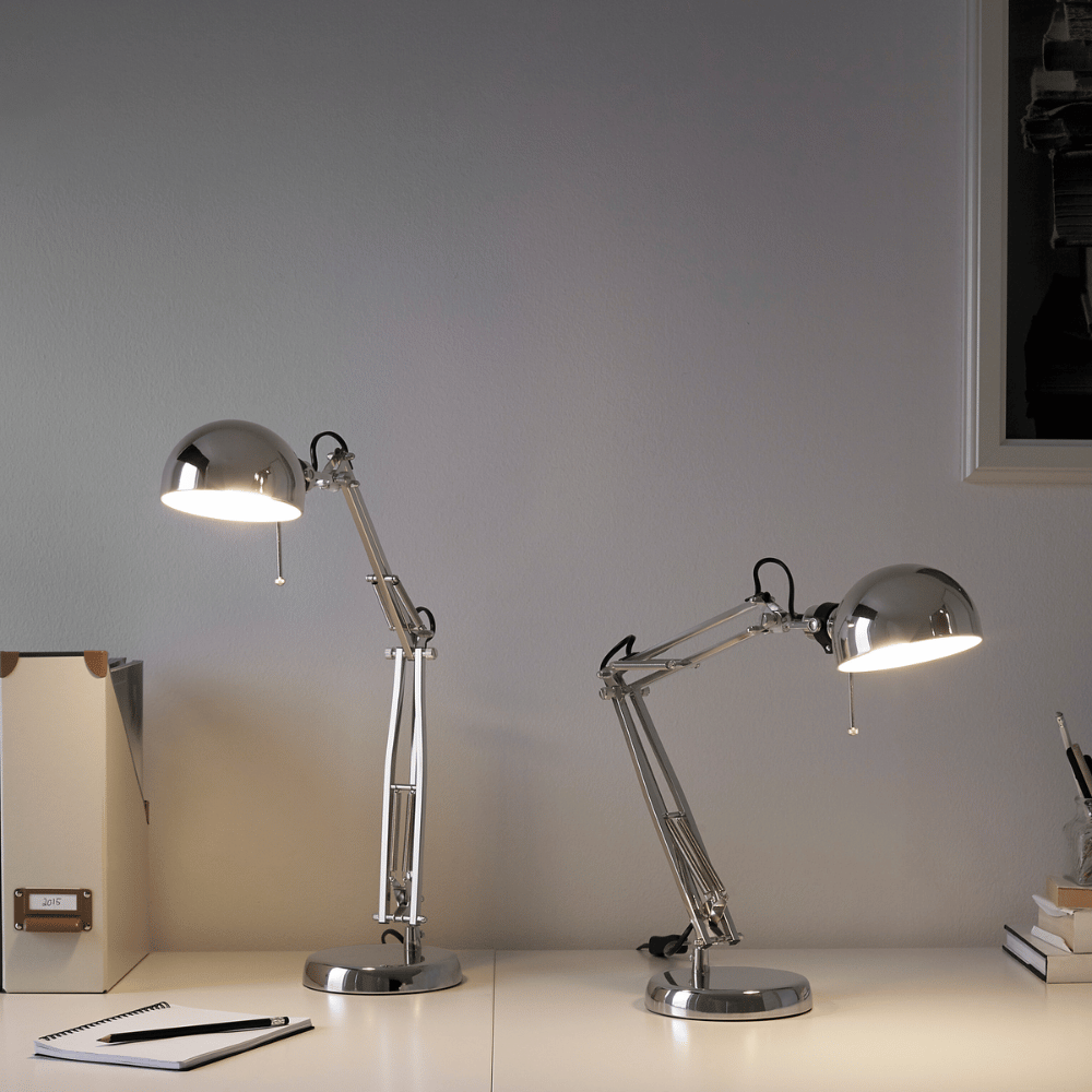 FORSA IKEA Лампа рабочая, никелированный