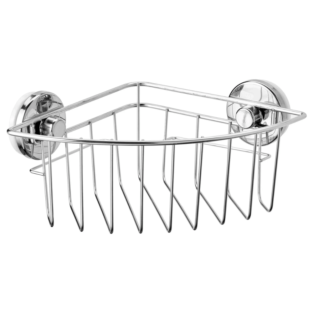 KROKFJORDEN IKEA Угловая полка с присосками, с цинковым покрытием, 20x11 см