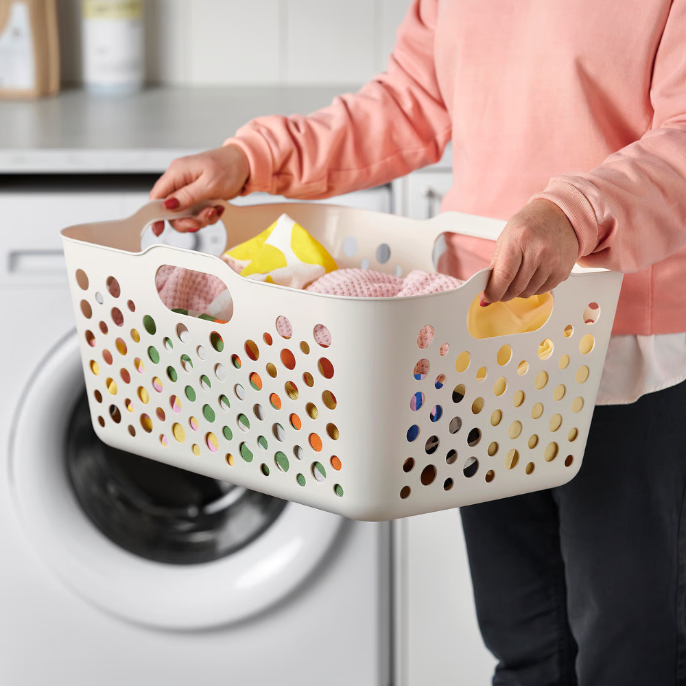 SLIBB IKEA Корзина для белья, белая, 38 л