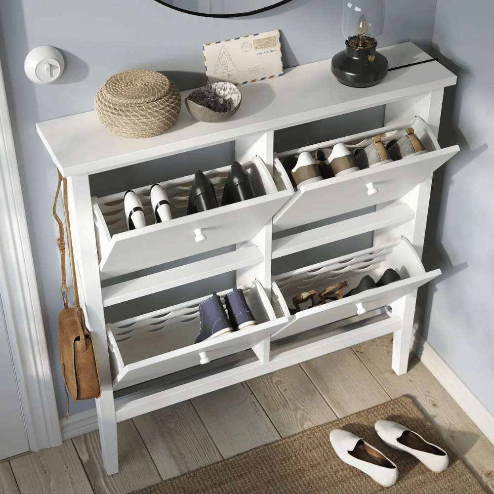GULLABERG IKEA Шкаф для обуви на 4 отделения, белый, 105x22x107 см