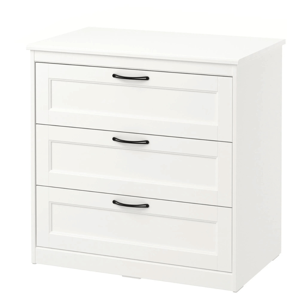 SONGESAND IKEA Комод с 3 ящиками, белый, 82x81 см