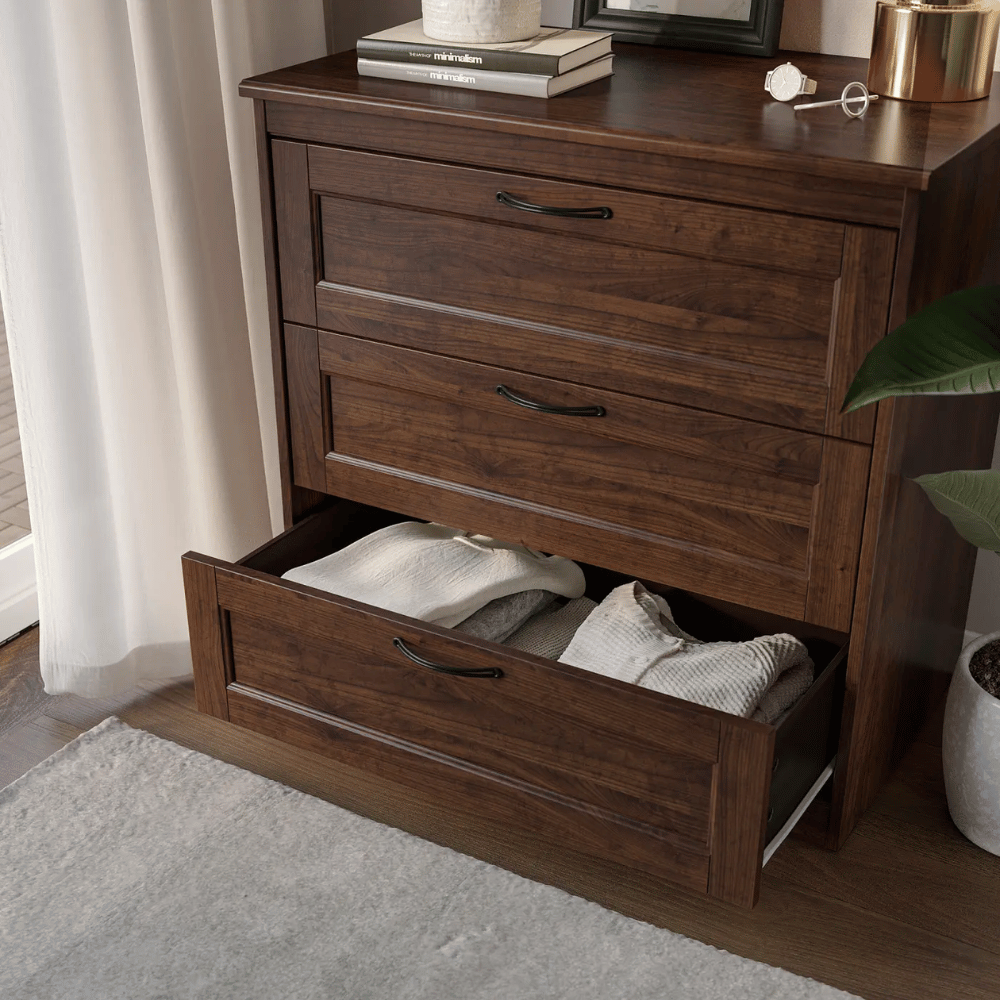 SONGESAND IKEA Комод с 3 ящиками, коричневый, 82x81 см