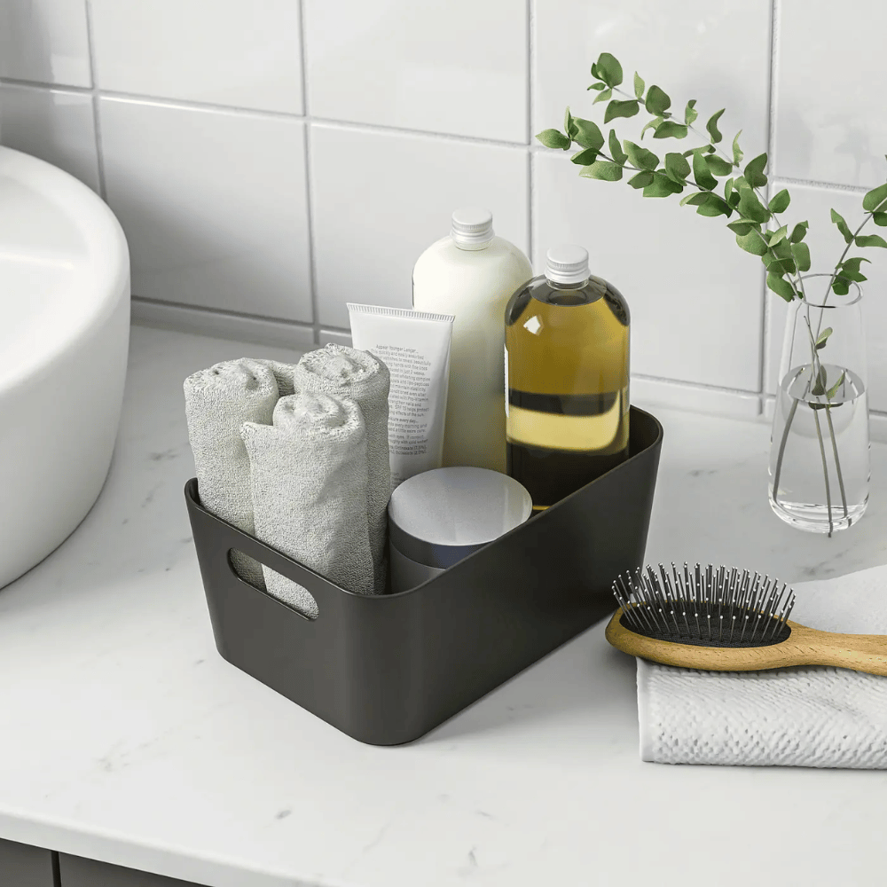 UPPDATERA IKEA Контейнер, черный, 34x24 см