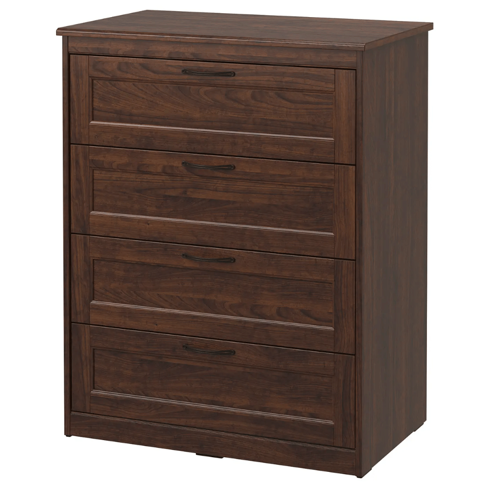 SONGESAND IKEA Комод с 4 ящиками, коричневый, 82x104 см