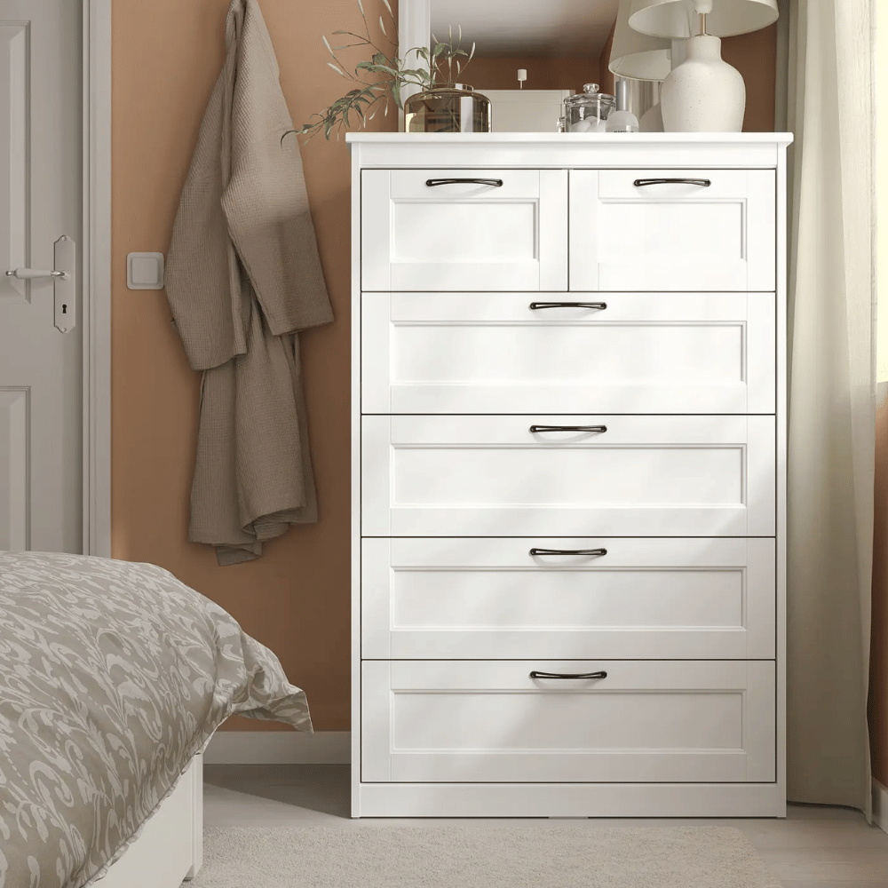 SONGESAND IKEA Комод с 6 ящиками, белый, 82x126 см