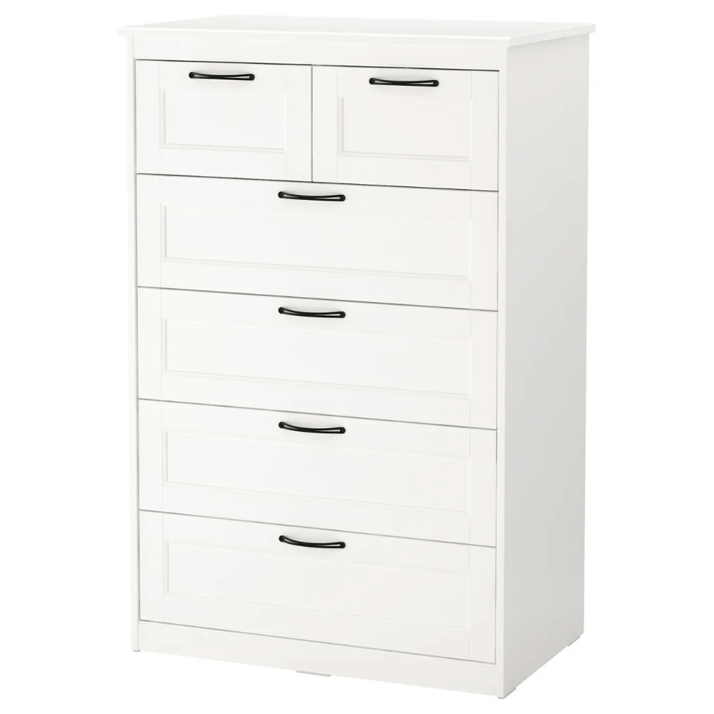 SONGESAND IKEA Комод с 6 ящиками, белый, 82x126 см