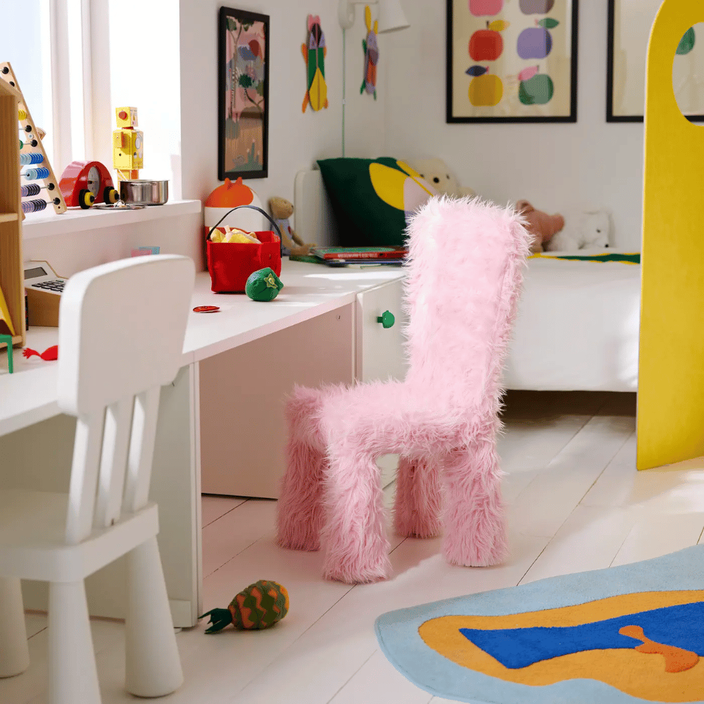 GREJSIMOJS IKEA Чехол на детский стул, искусственный мех/розовый