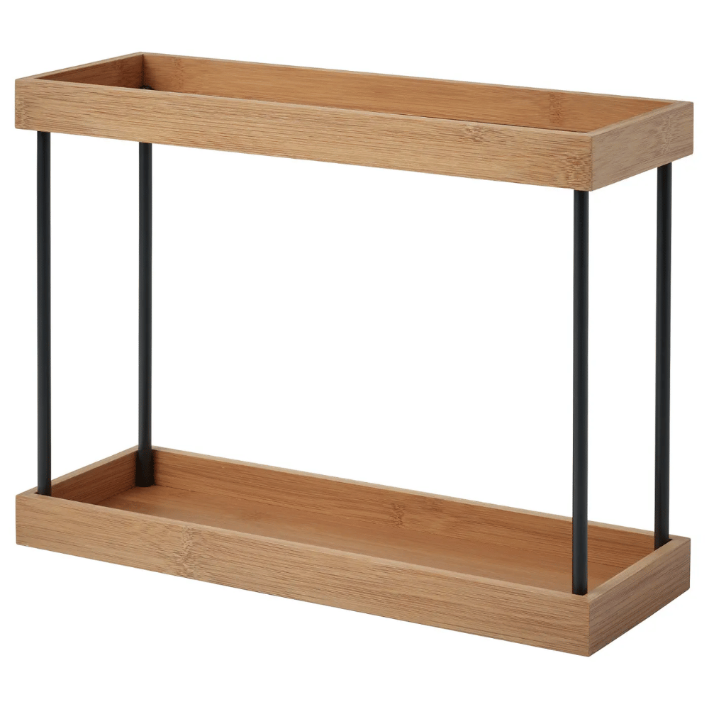 NALBLECKA IKEA Органайзер для кухонной столешницы, металлический/бамбук, 38x13x28 см