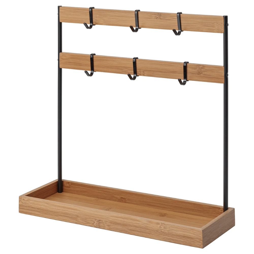 NALBLECKA IKEA Подставка для кухонных принадлежностей, металл/бамбук, 38x13x37 см