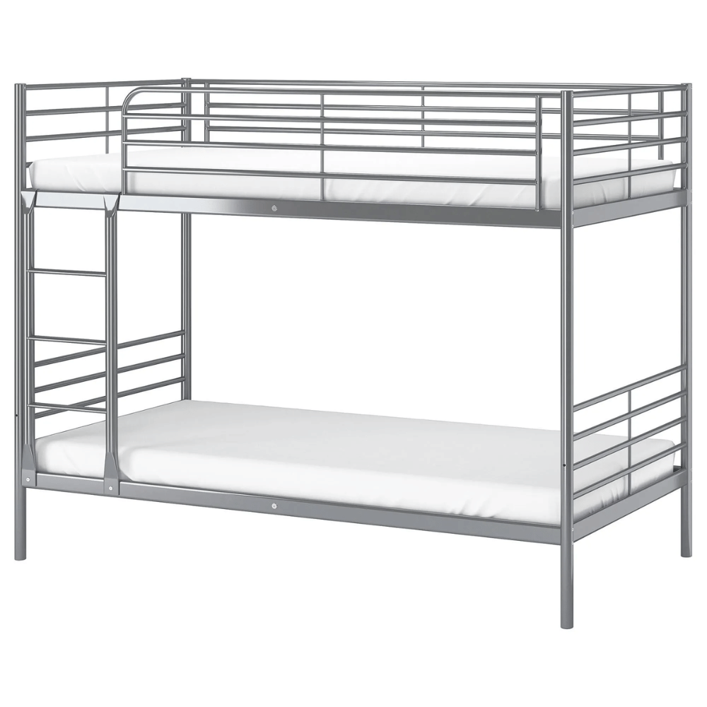 SVARTA IKEA Каркас 2-ярусной кровати, серебристый, 90x200 см