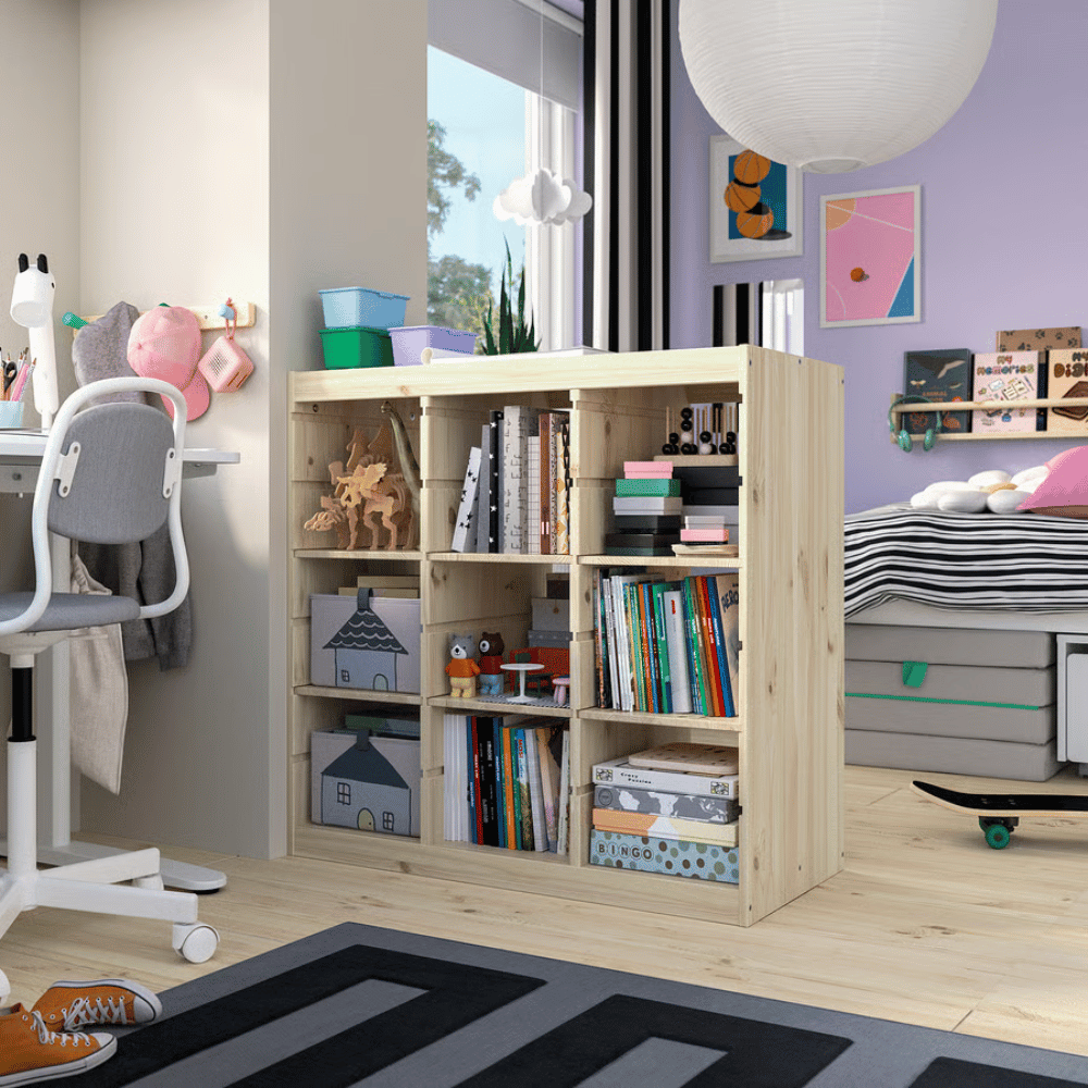 TROFAST IKEA Комбнц для хранения с полками,светлая беленая сосна, 93x44x91 см