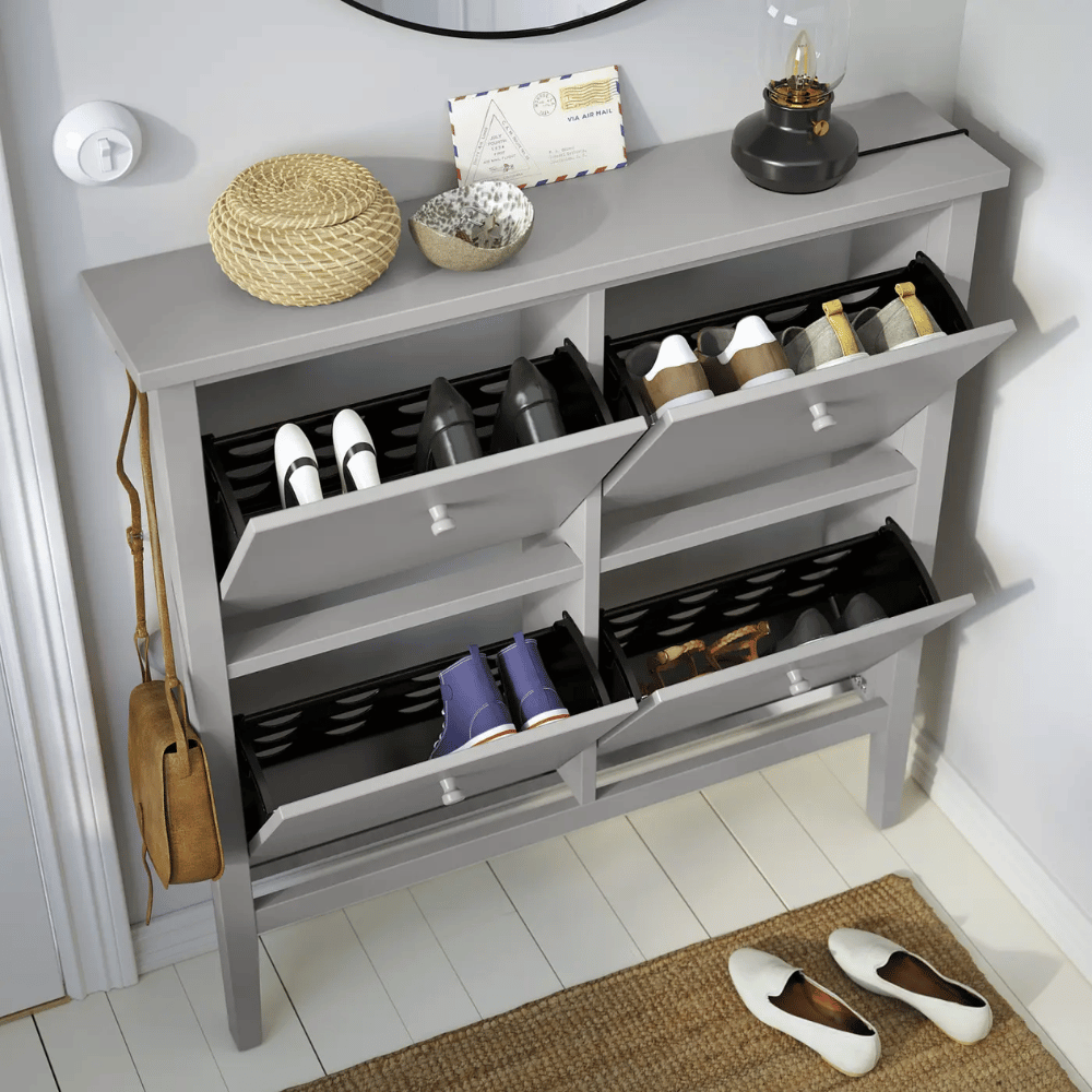 GULLABERG IKEA Шкаф для обуви на 4 отделения, серый, 105x22x107 см
