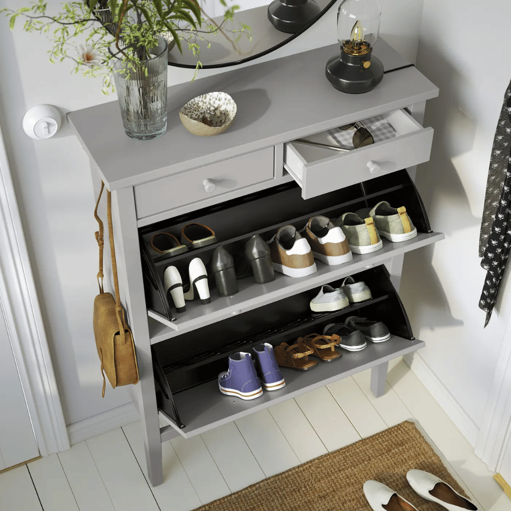 GULLABERG IKEA Обувной шкаф с 2 отделениями, серый, 88x30x122 см