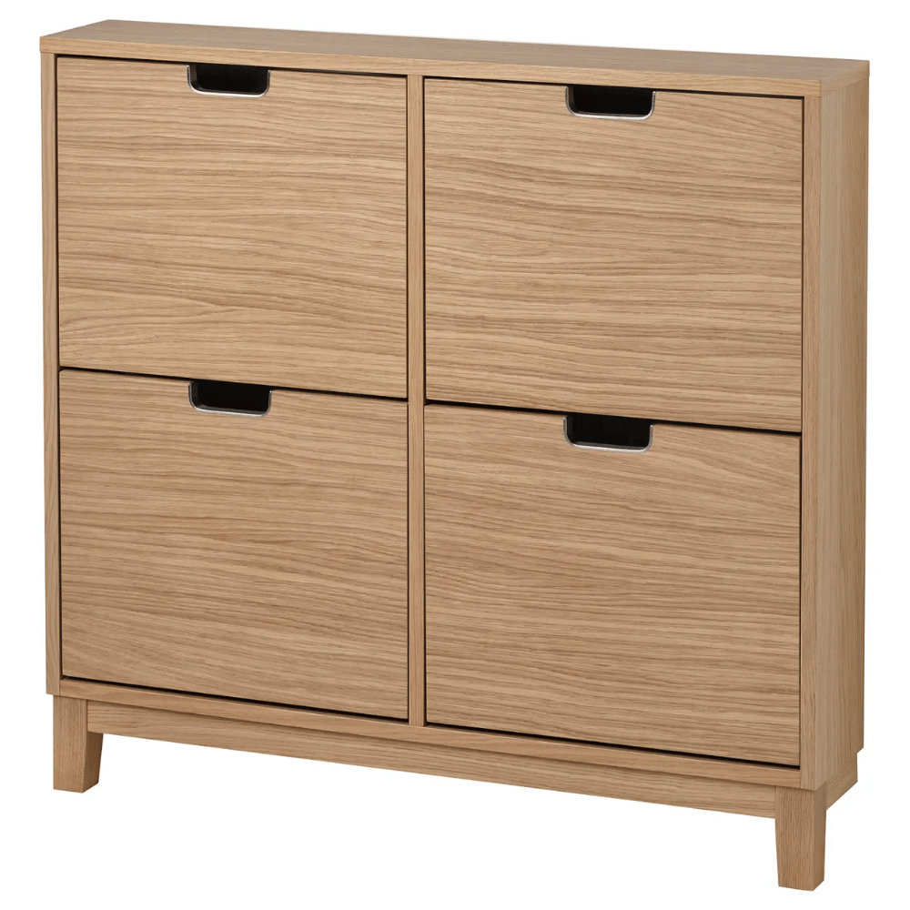 STALL IKEA СТЭЛЛ Галошница, 4 отделения, дубовый шпон, 96x17x90 см