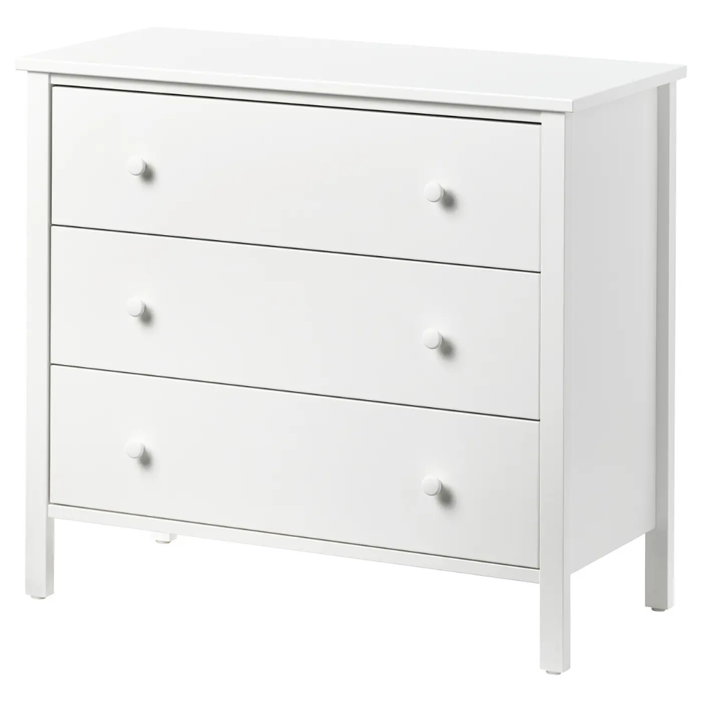 KILBERGET IKEA Комод с 3 ящиками, белый, 86x78 см
