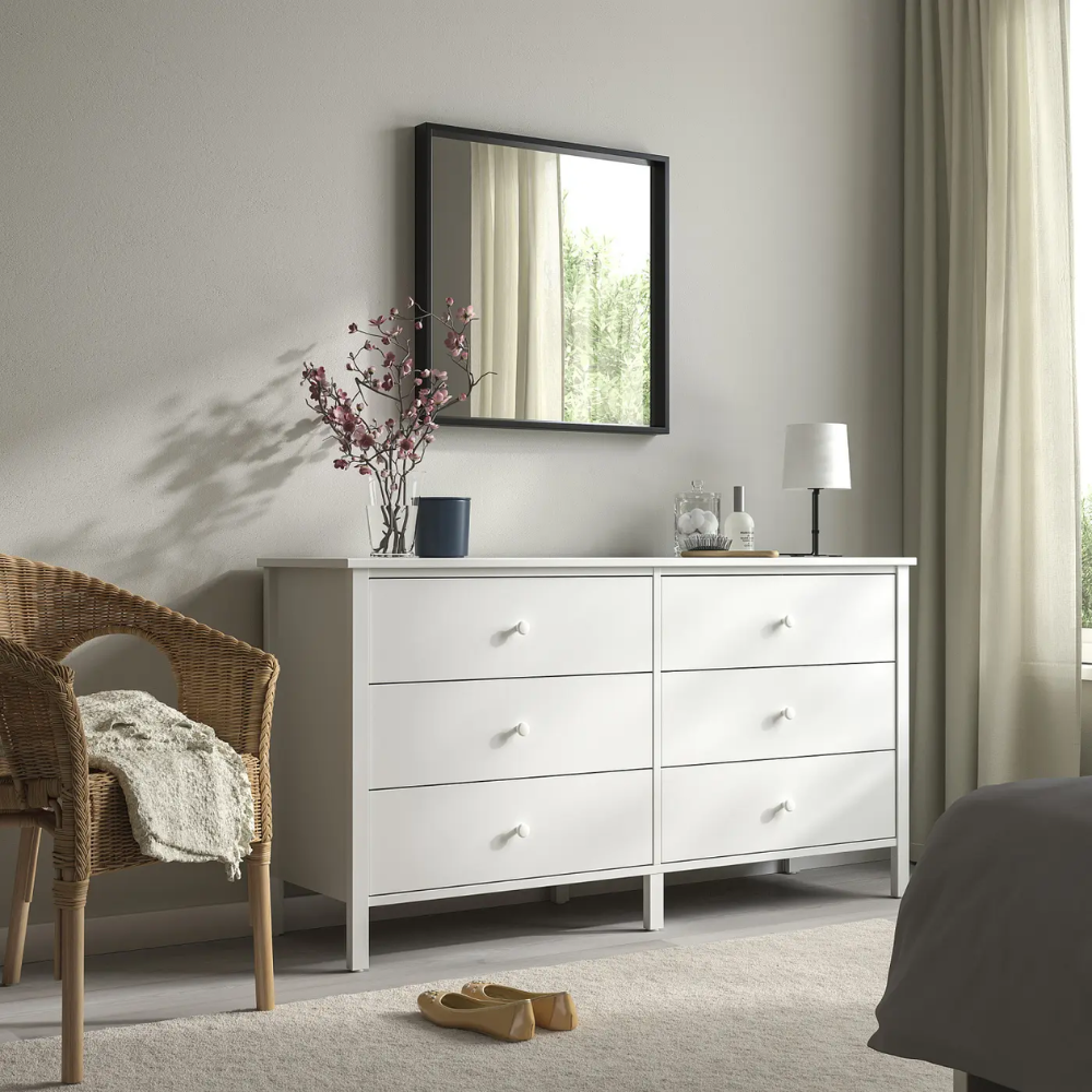 KILBERGET IKEA Комод с 6 ящиками, белый, 144x78 см