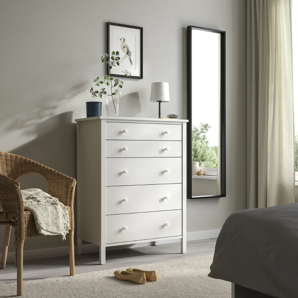 KILBERGET IKEA Комод с 5 ящиками, белый, 76x102 см