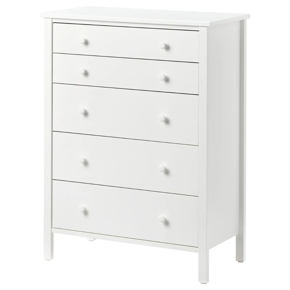 KILBERGET IKEA Комод с 5 ящиками, белый, 76x102 см