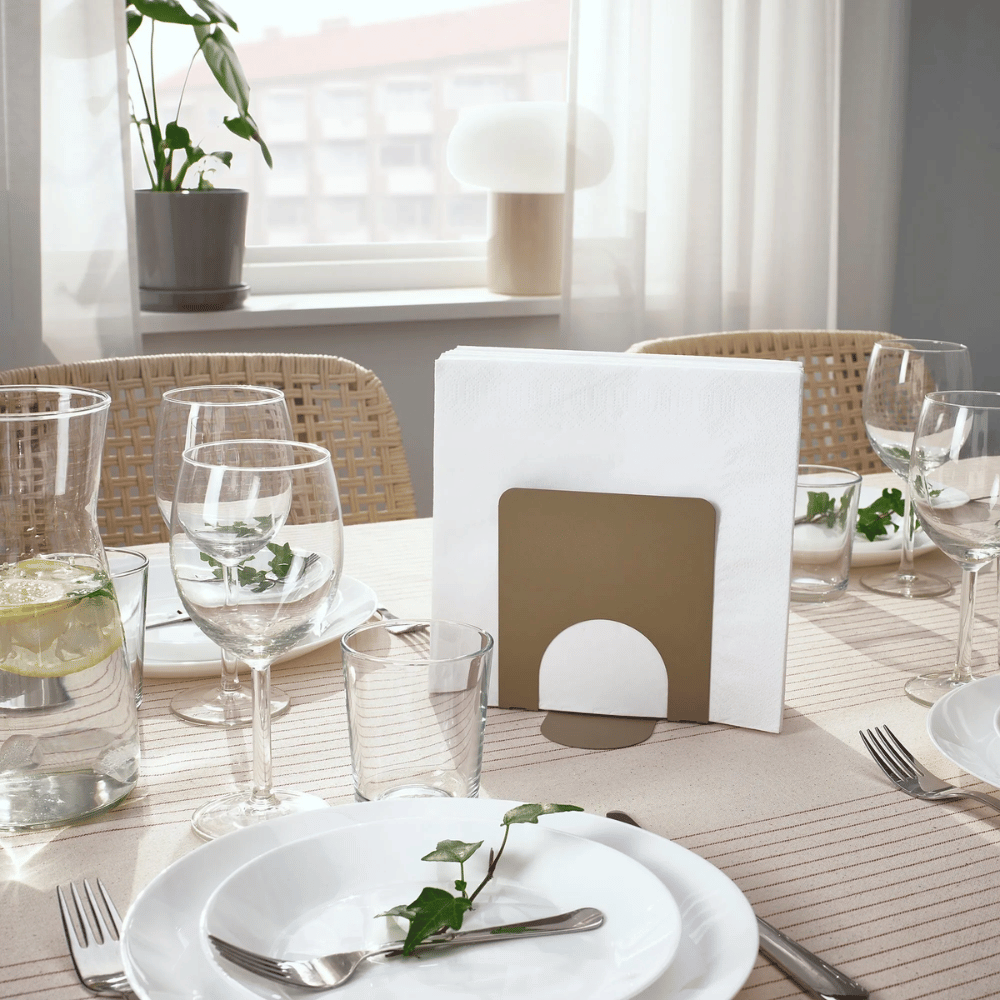 SKOGSROR IKEA Салфетница, серо-коричневый светлый, 13x12 см