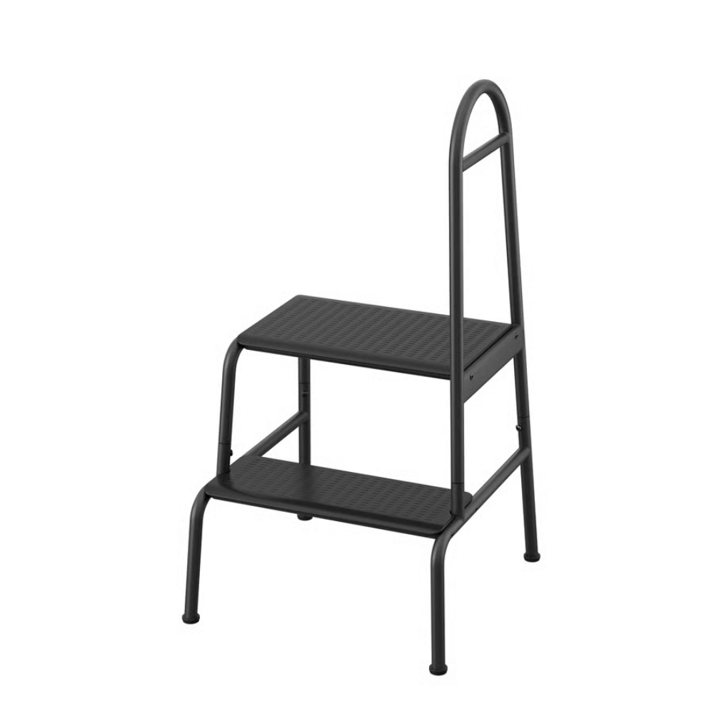 BASINGEN IKEA Табурет-лестница/поручень,2 ступени, антрацит