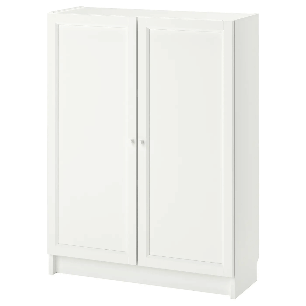 BILLY / OXBERG IKEA Стеллаж с дверьми, белый, 80x30x106 см