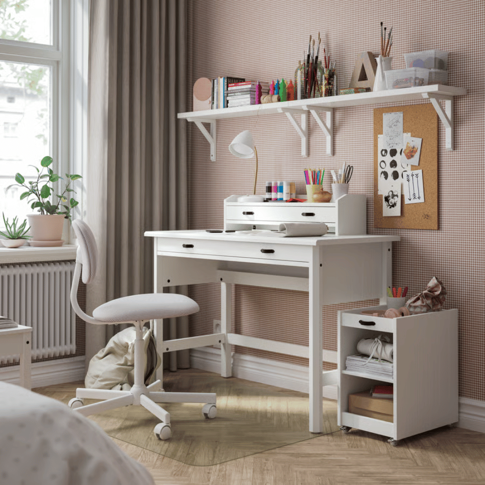 BRYTNING IKEA Стол с дополнительным модулем, белый, 110x53 см
