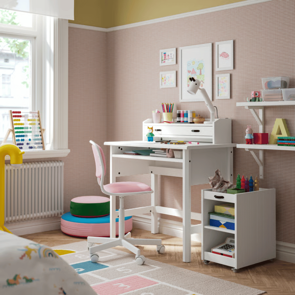 BRYTNING IKEA Стол с дополнительным модулем, белый, 85x53 см