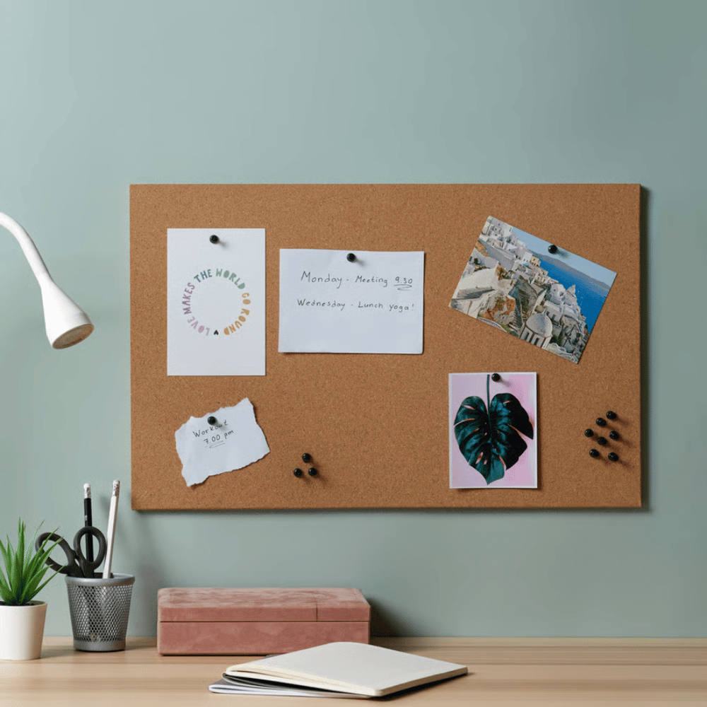 FLONSA IKEA Доска для записей, с кнопками, пробка, 52x33 см