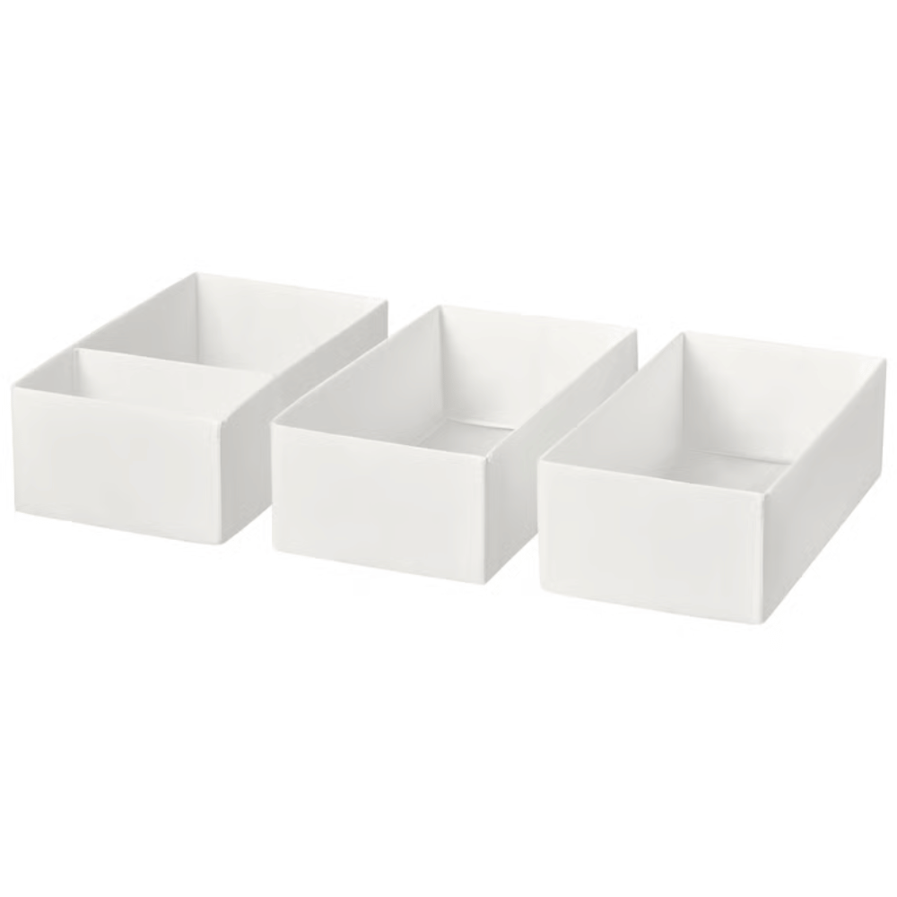 SKUBB IKEA Набор коробок,3шт, белый, 20x38x12 см