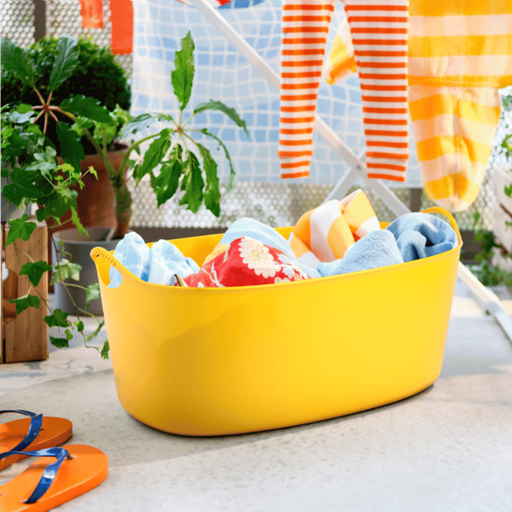 TORKIS IKEA Гибкая корзина д/белья, 35 л, желтая