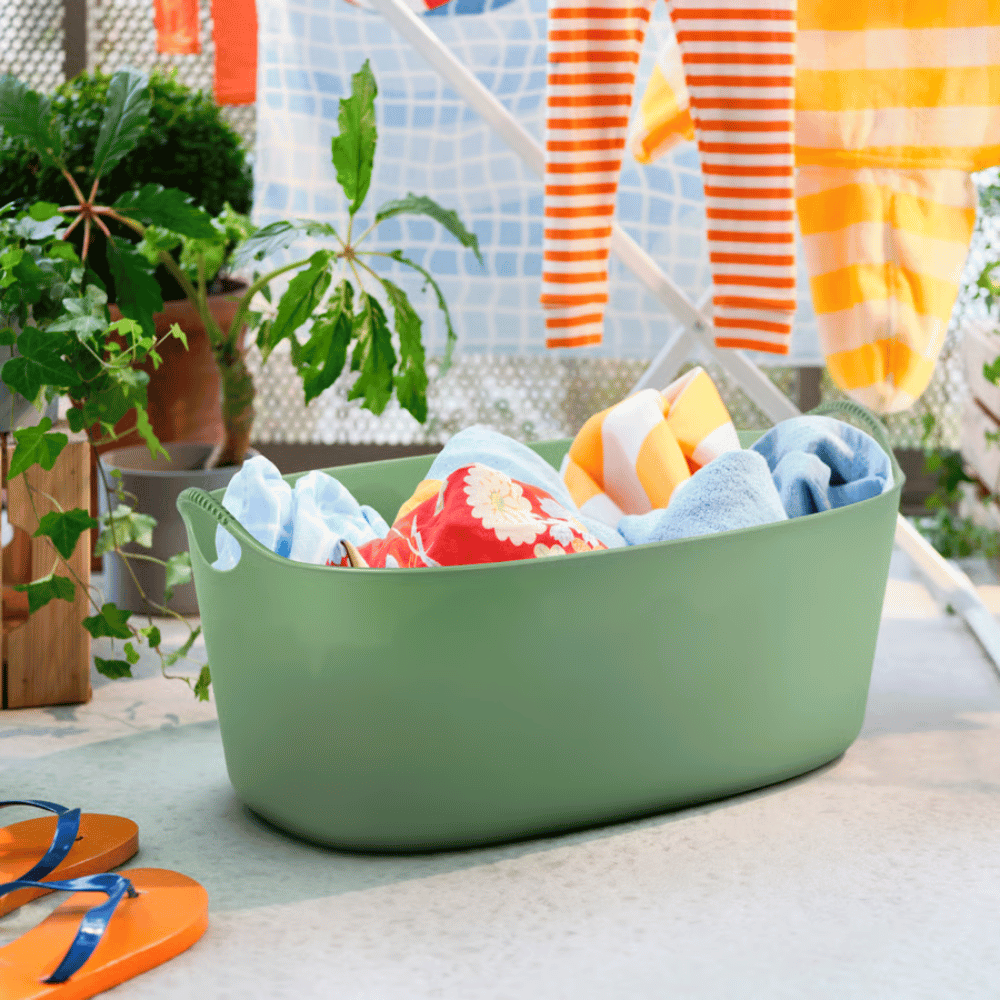 TORKIS IKEA Гибкая корзина д/белья, 35 л, зеленый