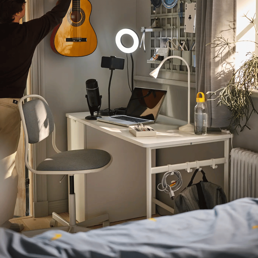 ORFJALL IKEA Рабочий стул, белый/Vissle светло-серый