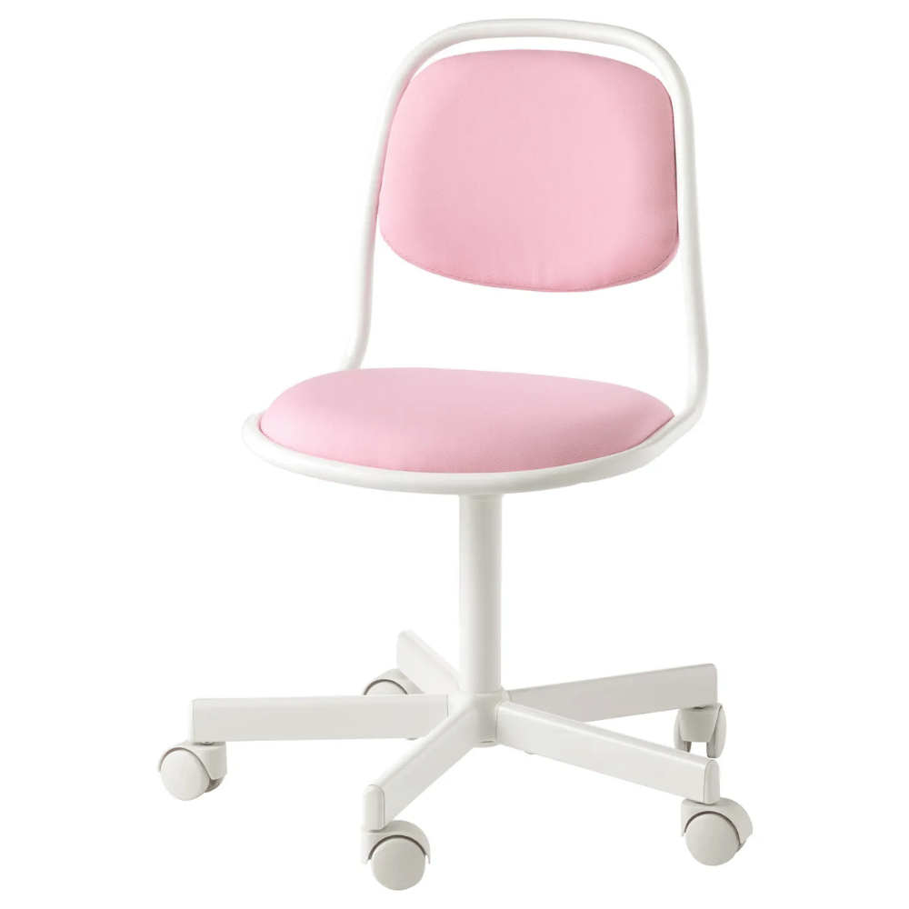 ORFJALL IKEA Детский стул д/письменного стола, белый/Vissle розовый