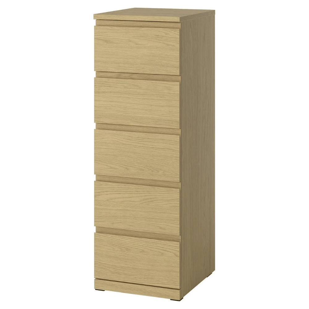 STORKLINTA IKEA Комод с 5 ящиками, под дуб, 40x50x120 см