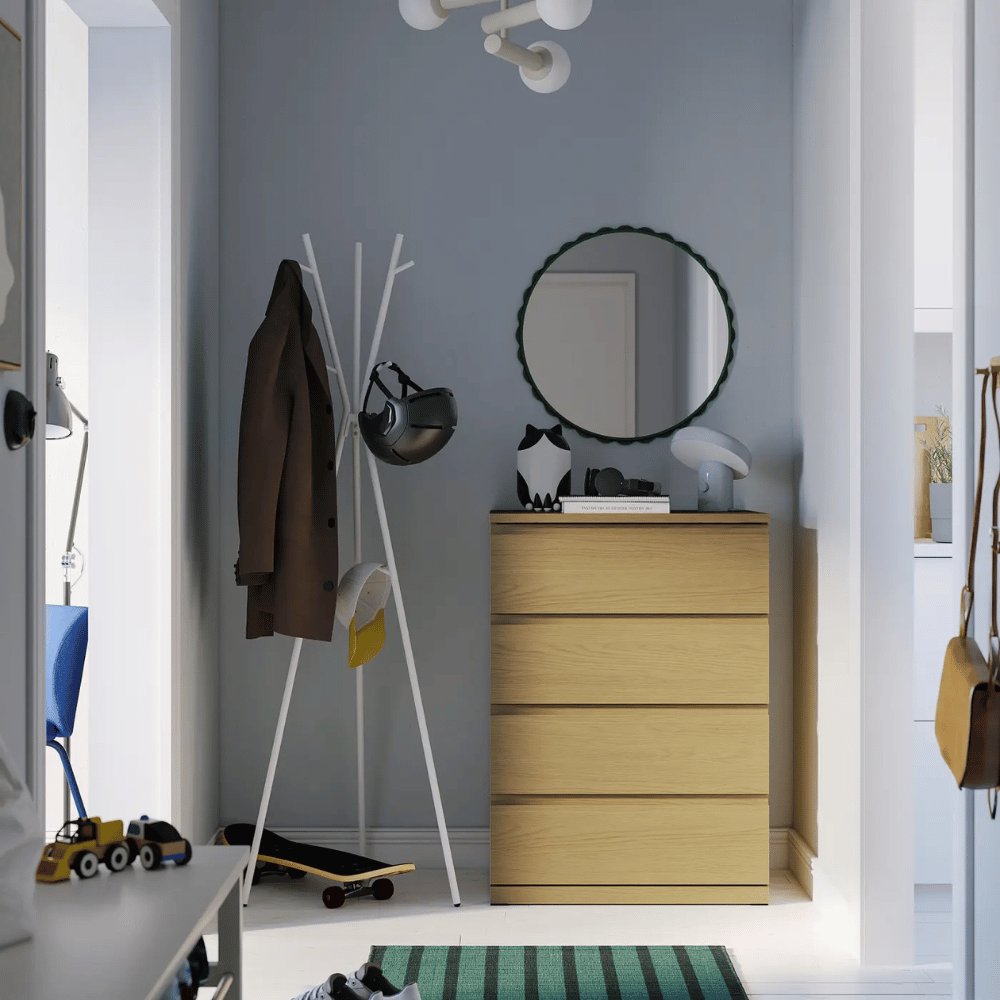 STORKLINTA IKEA Комод с 4 ящиками, под дуб, 70x50x98 см