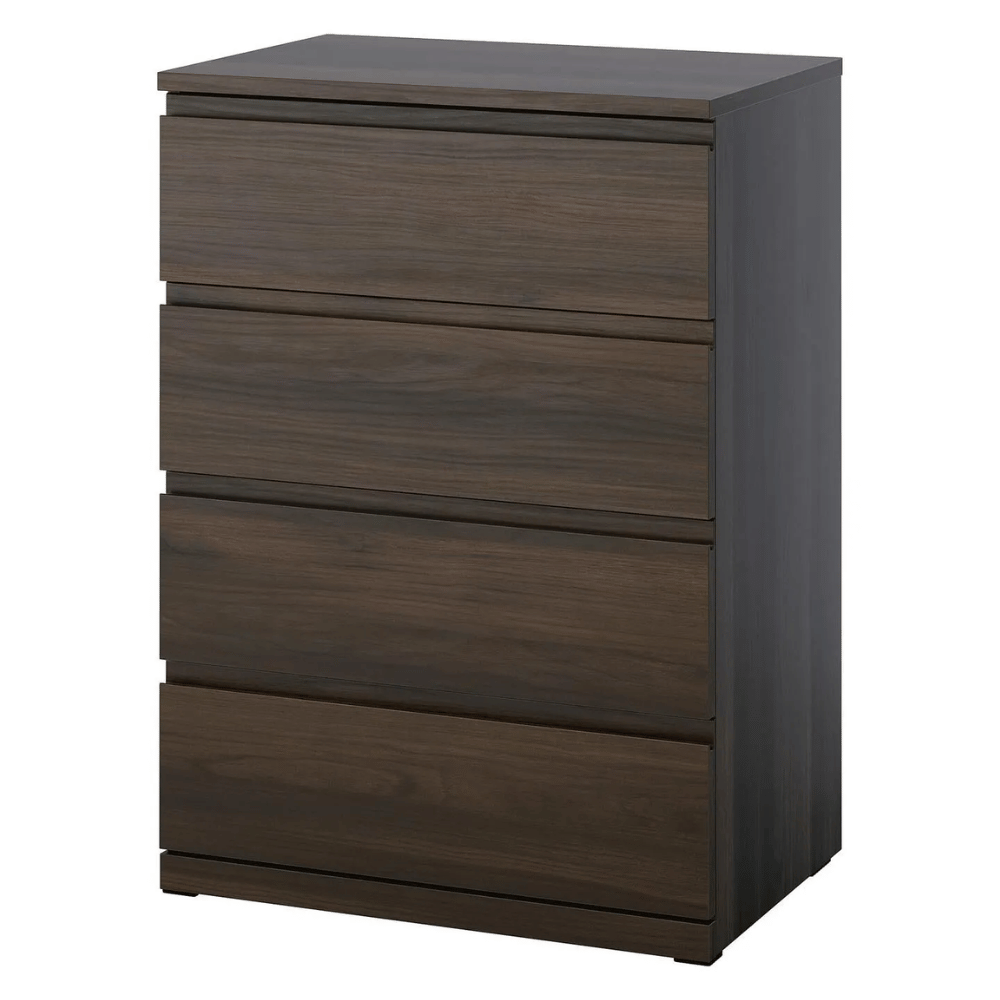 STORKLINTA IKEA Комод с 4 ящиками, темно-коричневый под дуб 70x50x98 см