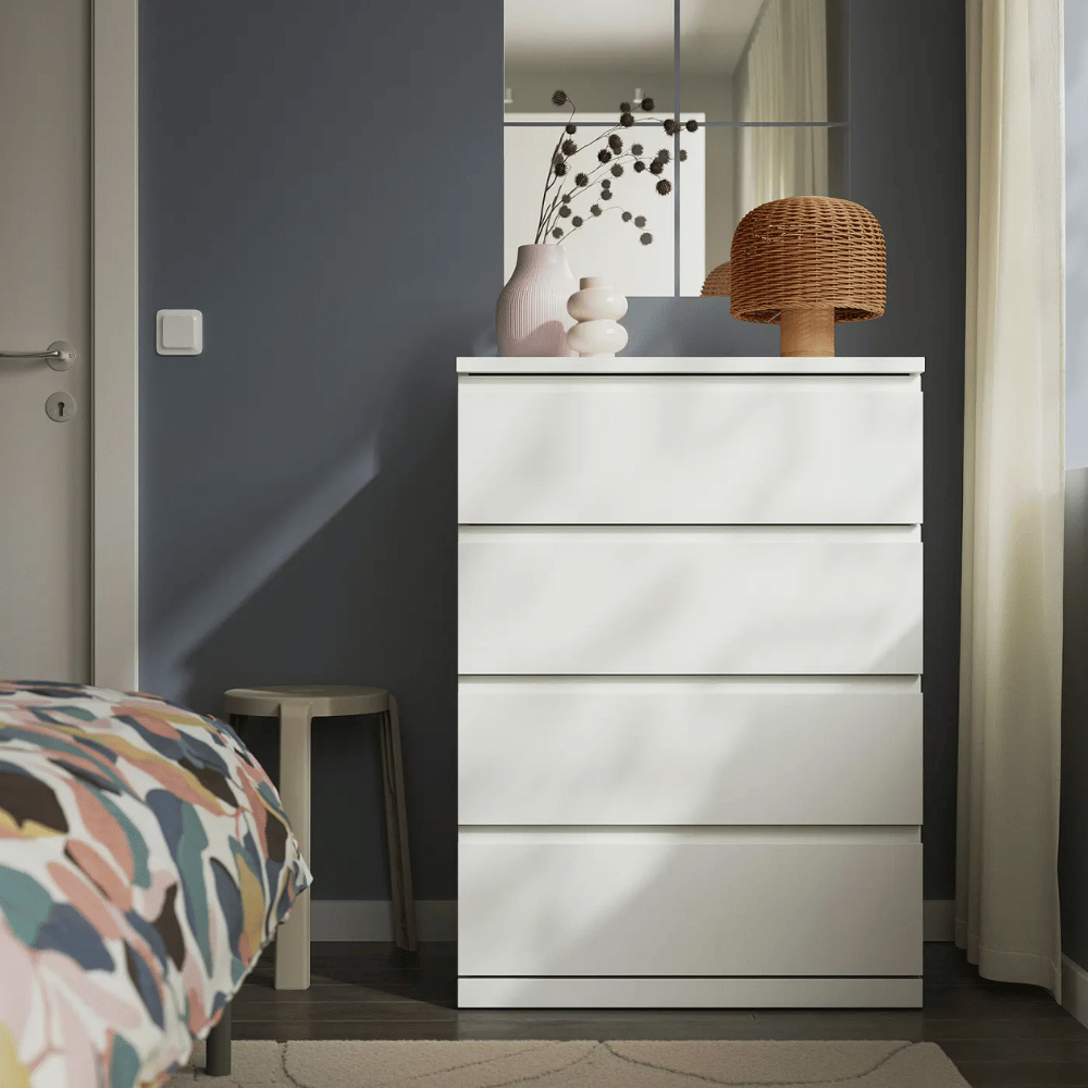 STORKLINTA IKEA Комод с 4 ящиками, белый 70x50x98 см