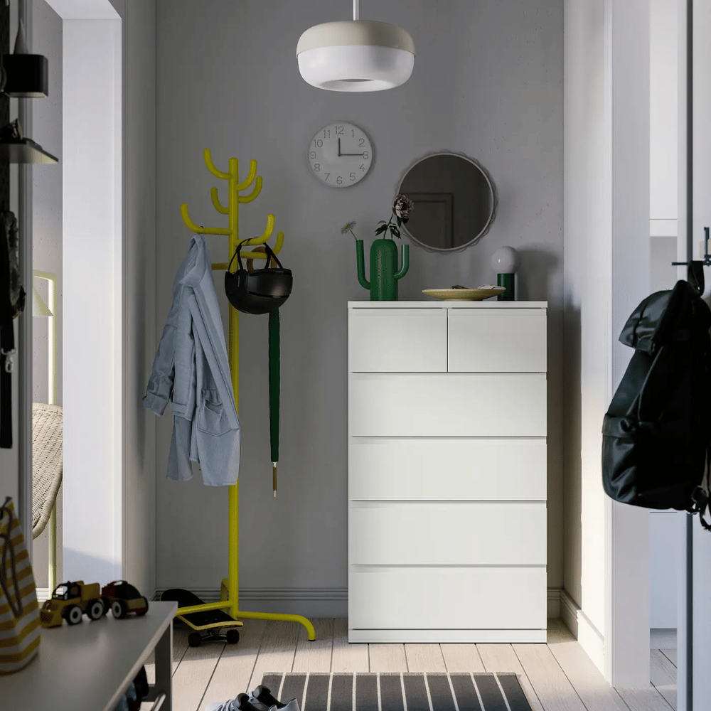 STORKLINTA IKEA Комод с 6 ящиками, белый, 70x50x120 см