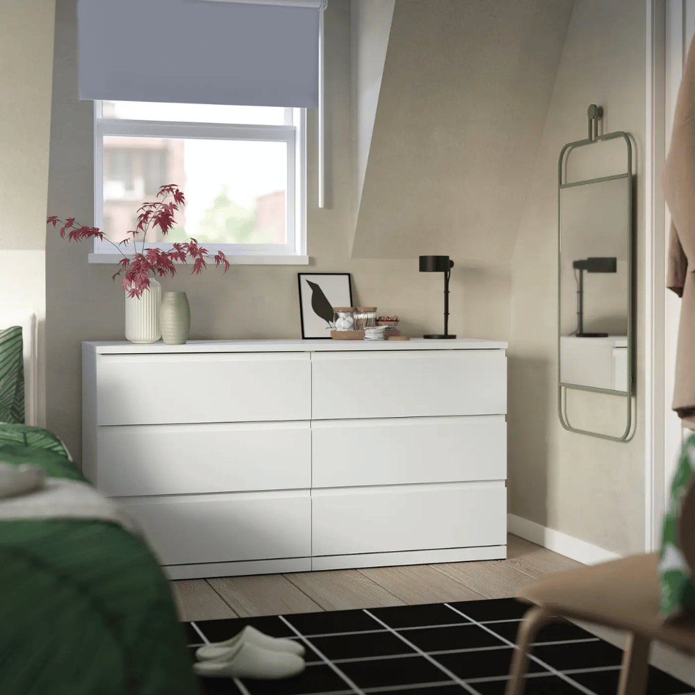 STORKLINTA IKEA Комод с 6 ящиками, белый, 140x50x75 см