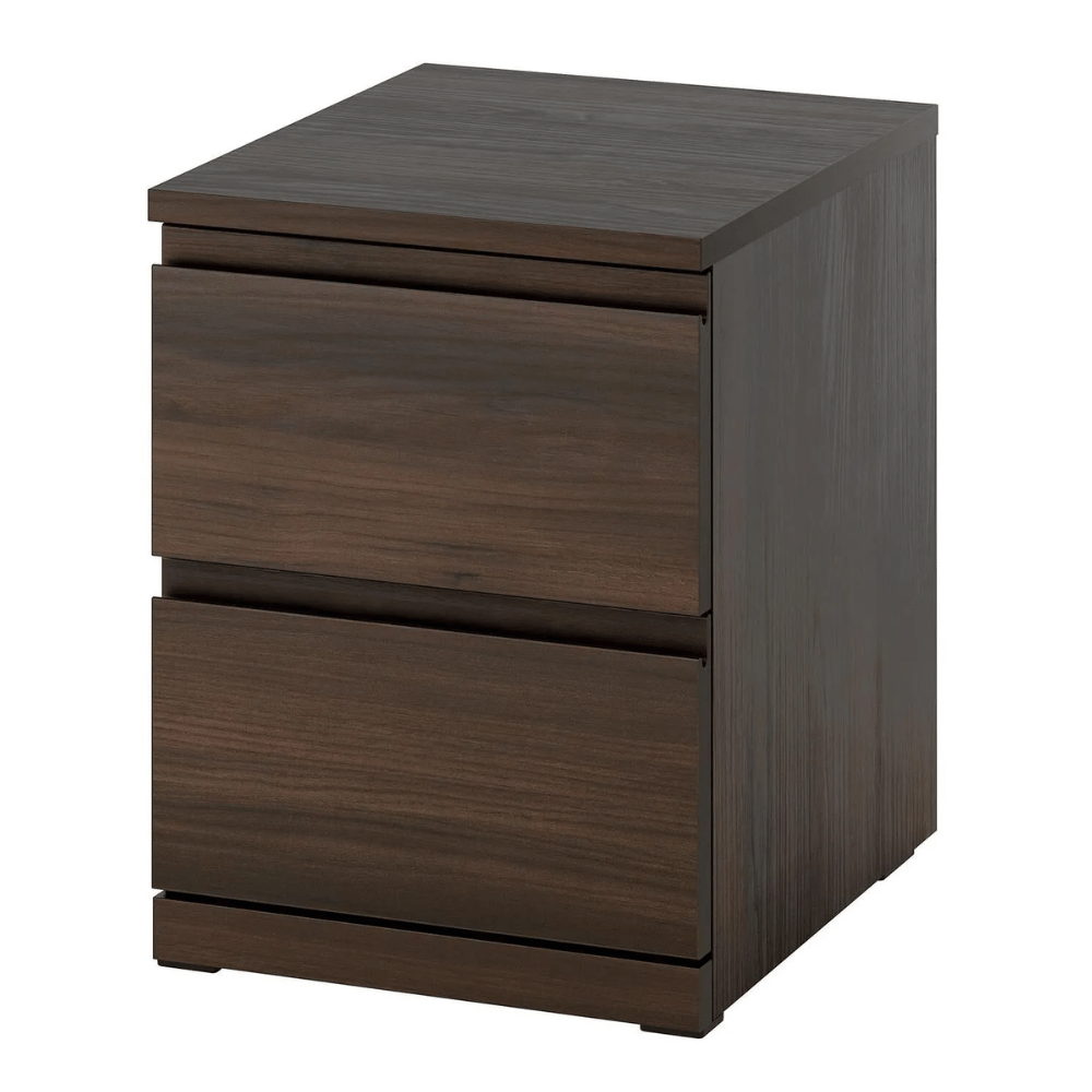STORKLINTA IKEA Комод с 2 ящиками, темно-коричневый под дуб, 40x50x53 см