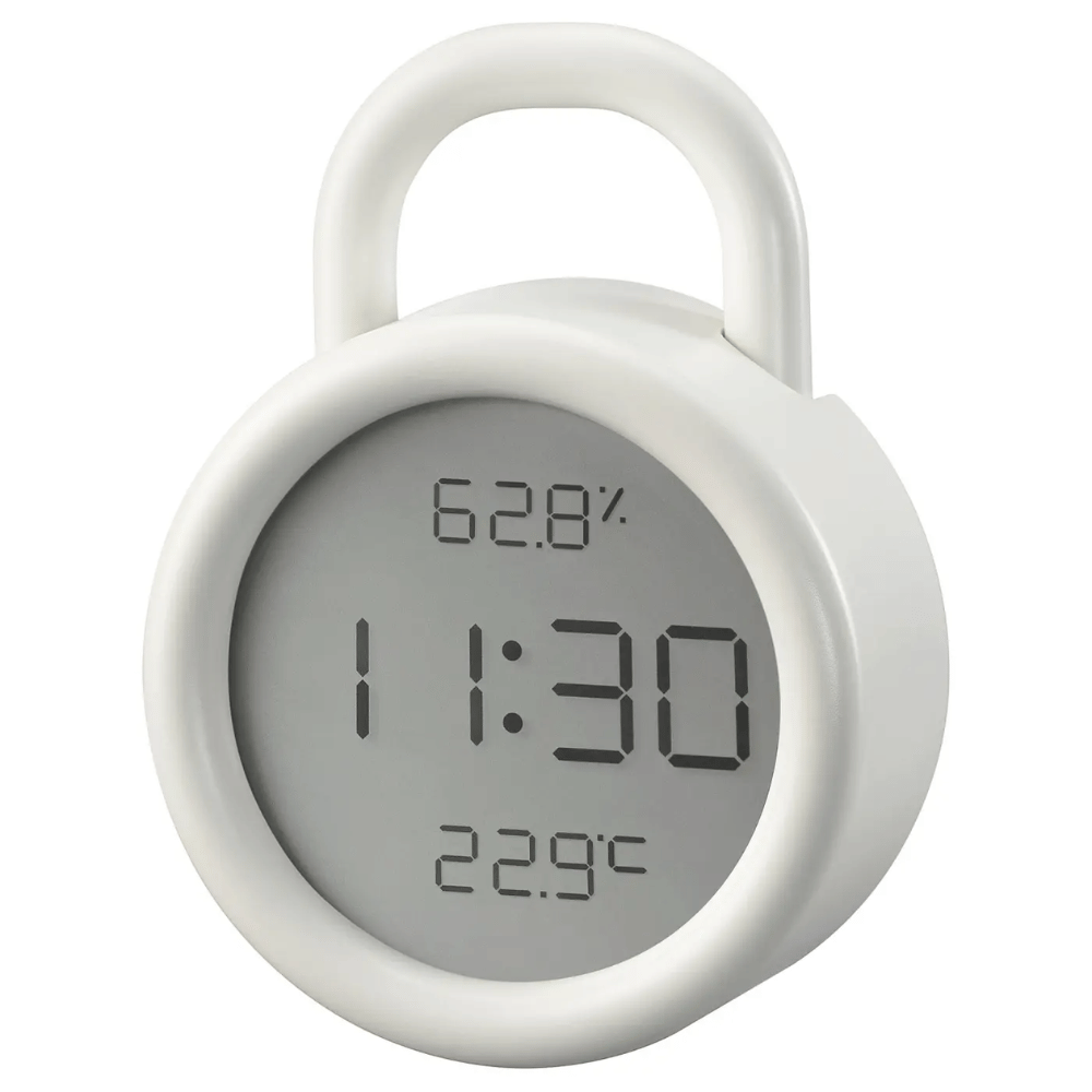 ORNVRAK IKEA Часы с гигрометром/термометром, белый, 8x3 см