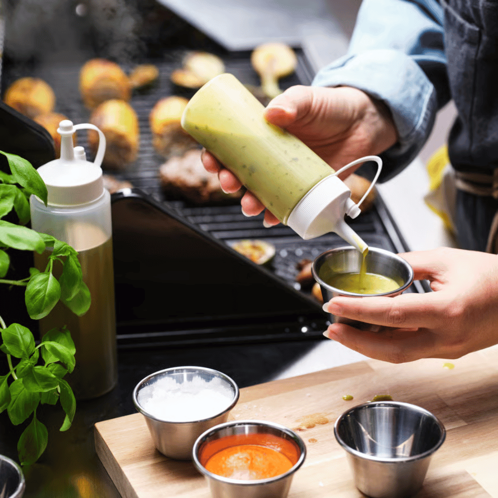 GRILLTIDER IKEA Бутылка с носиком, белый/прозрачный, 200 мл