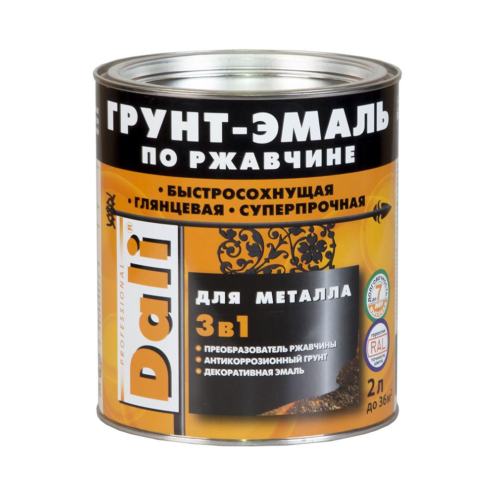 ГРУНТ-ЭМАЛЬ ПО РЖАВЧИНЕ DALI ЖЕЛТЫЙ RAL 1021 РОГНЕДА 2 Л