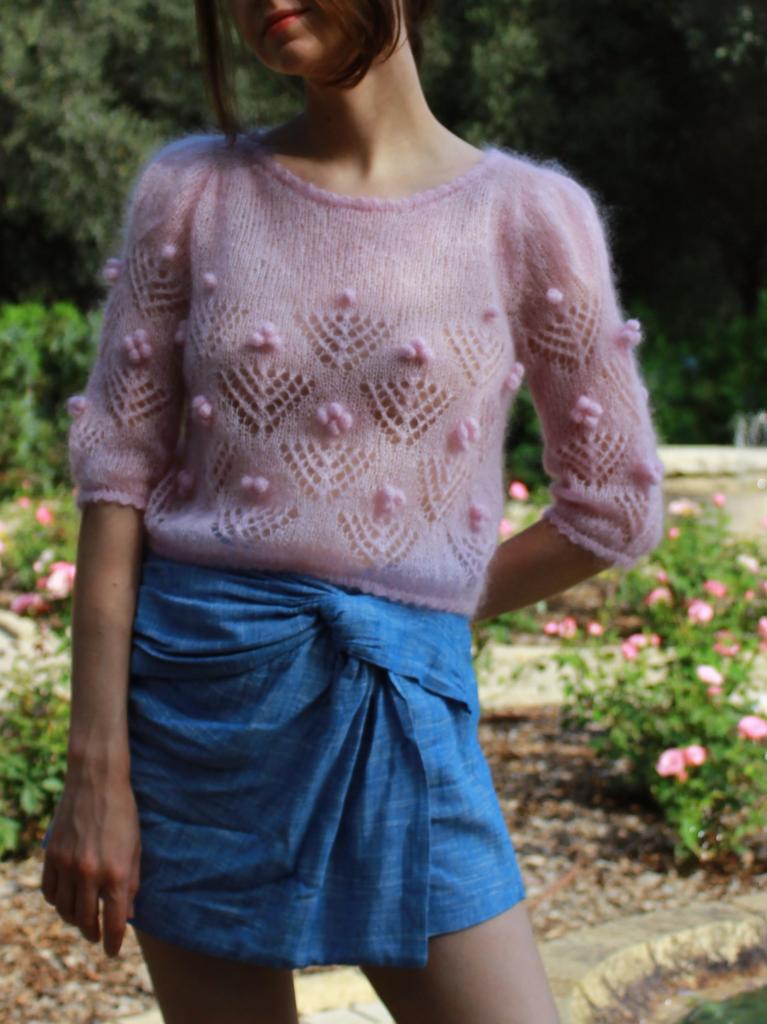 Описание блузы с фонариками и с кружевным узором (Au Revoir Blouse)